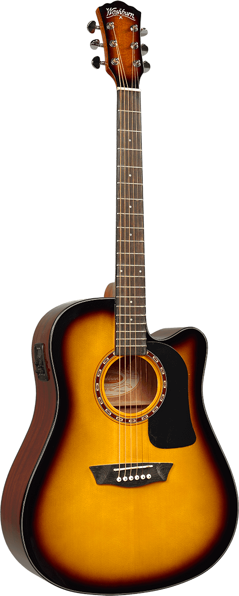 Pack guitare électro-acoustique Washburn Tobacco Sunburst